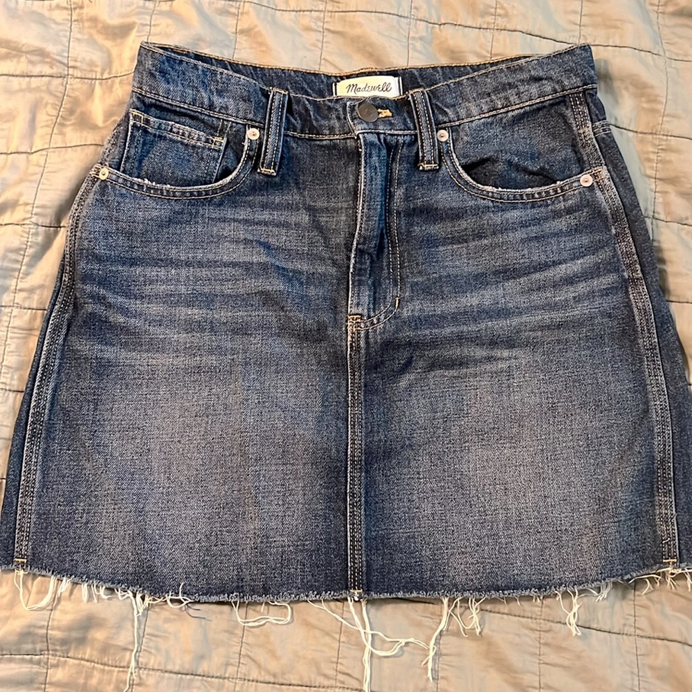 Madewell Denim Raw Hem Skirt